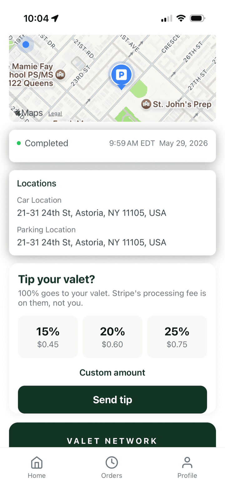 Tip your valet