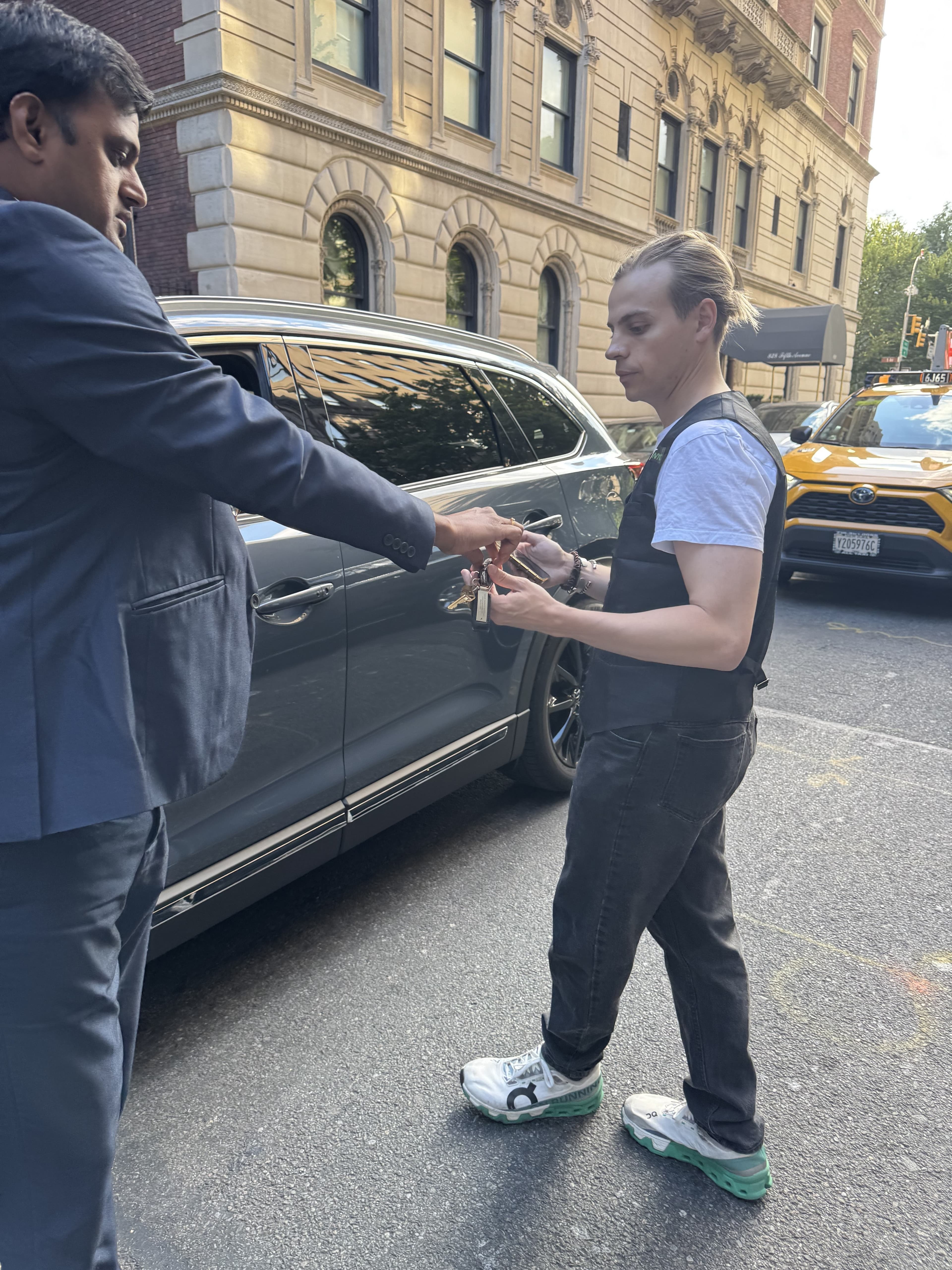 Valet handing off keys